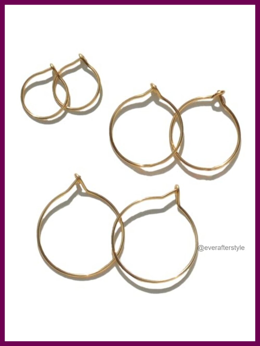 14k Real Gold Thin Hoop Earrings Dainty Hypoallergenic Handmade